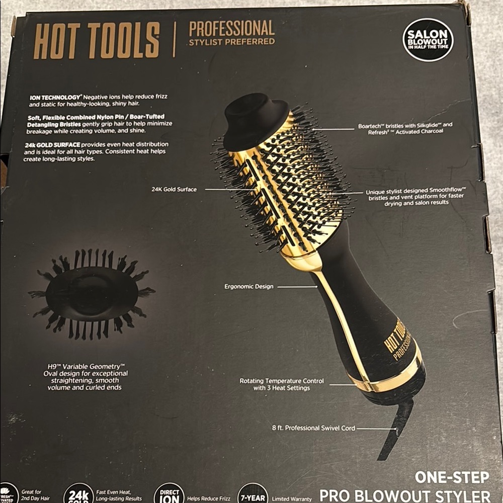 Hot Tools One-Step Pro Blowout Styler - Black and Gold - Picture 4 of 4